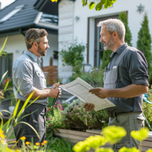 Landscaping business owner working on a project